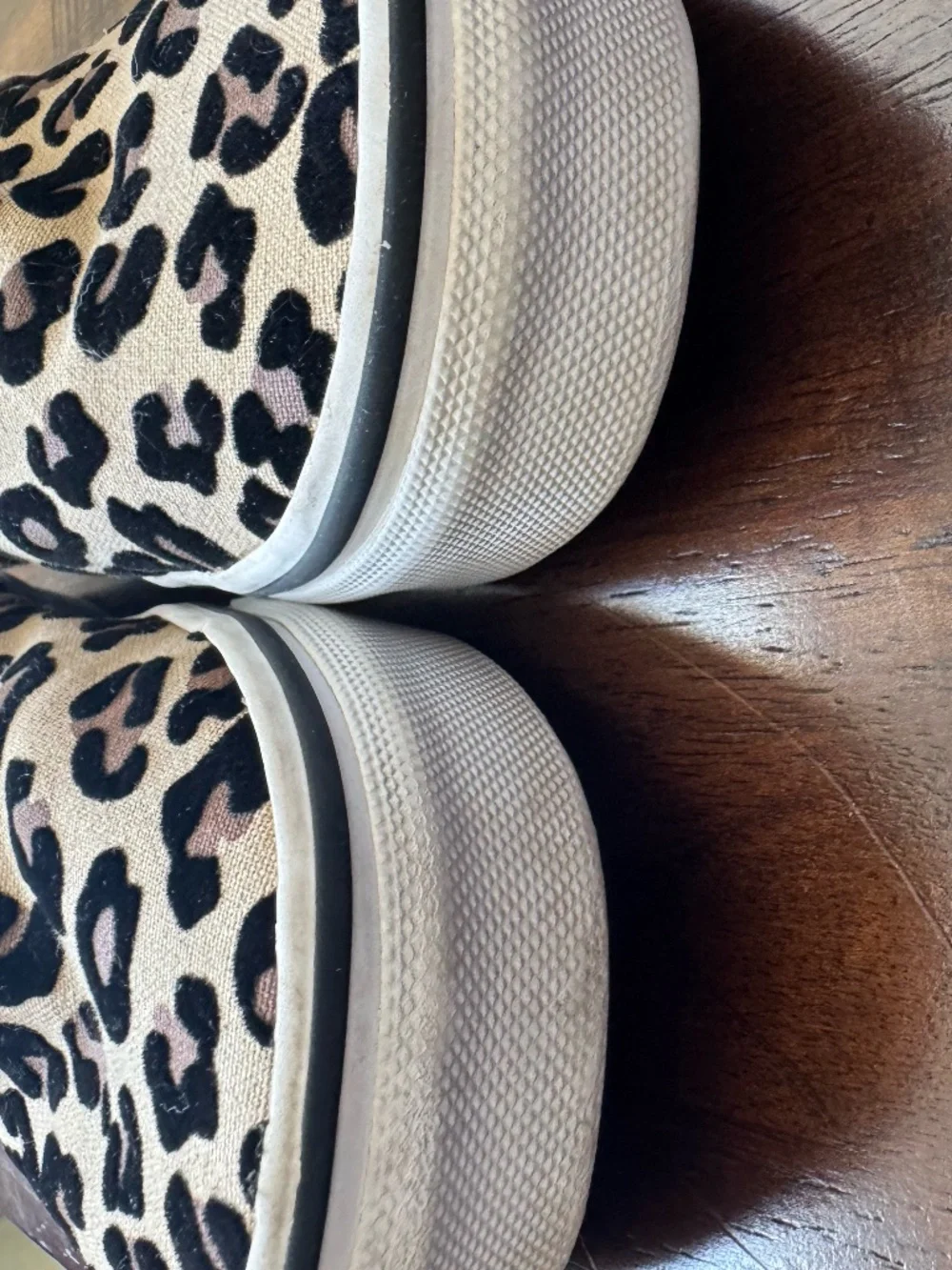 Girls Leopard Print Low Top Vans, Gently Used, Size Size 3 Girls,